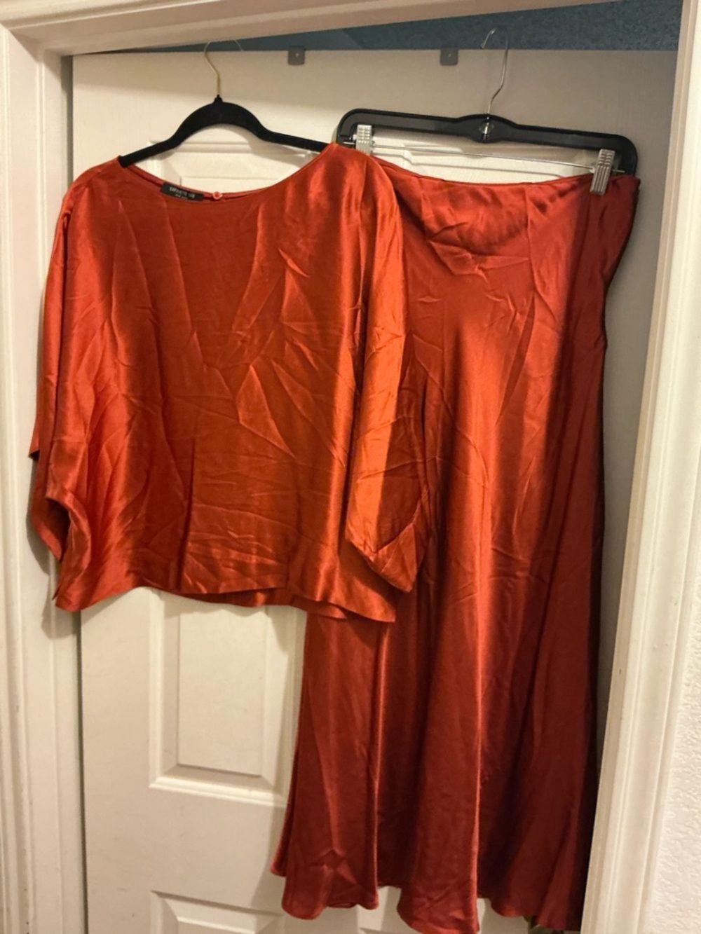 Lafayette 148 New York Rust 100% Silk Two-Piece Set